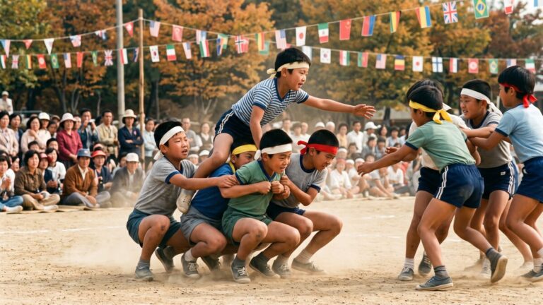 국민학교 운동회 기마전, 모자가 벗겨지던 순간의 함성